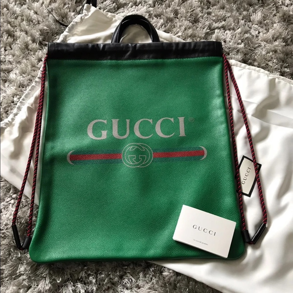 SOLD.  Gucci Drawstring Back pack